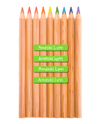 Wooden coloured pencils with mini name labels
