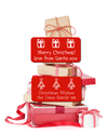 Christmas gifts with red Christmas gift stickers