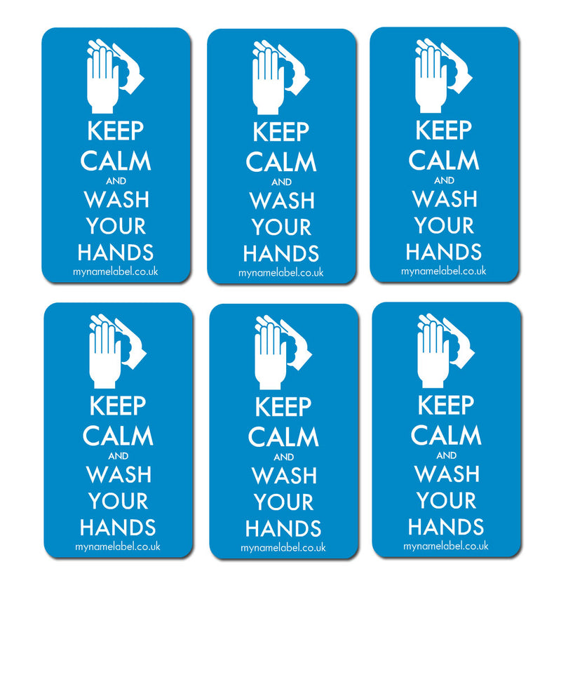 Keep Calm & Wash Your Hands Sticker - Blue