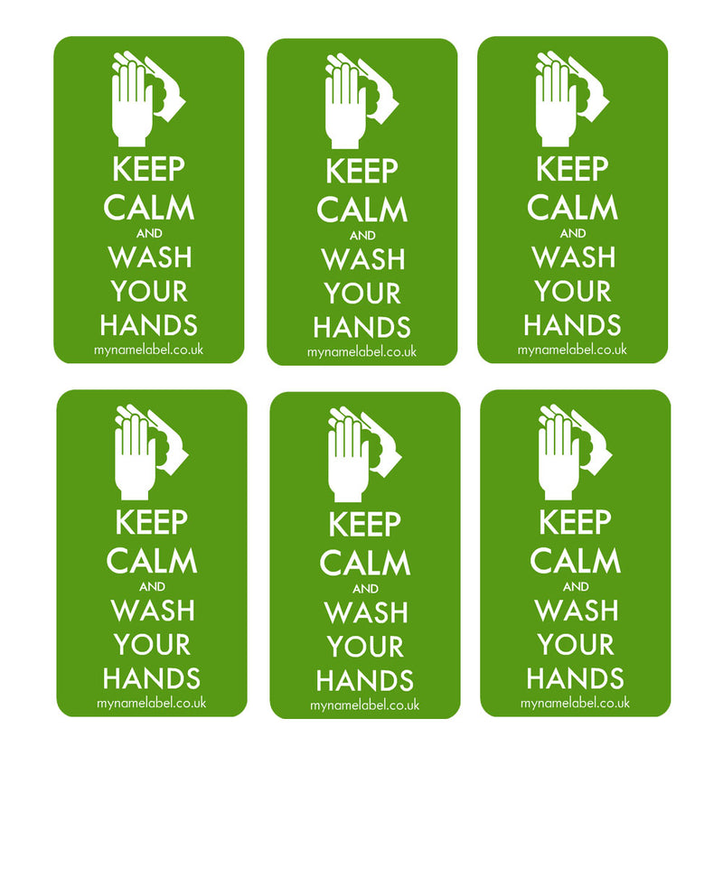 Keep Calm & Wash Your Hands Sticker - Lime