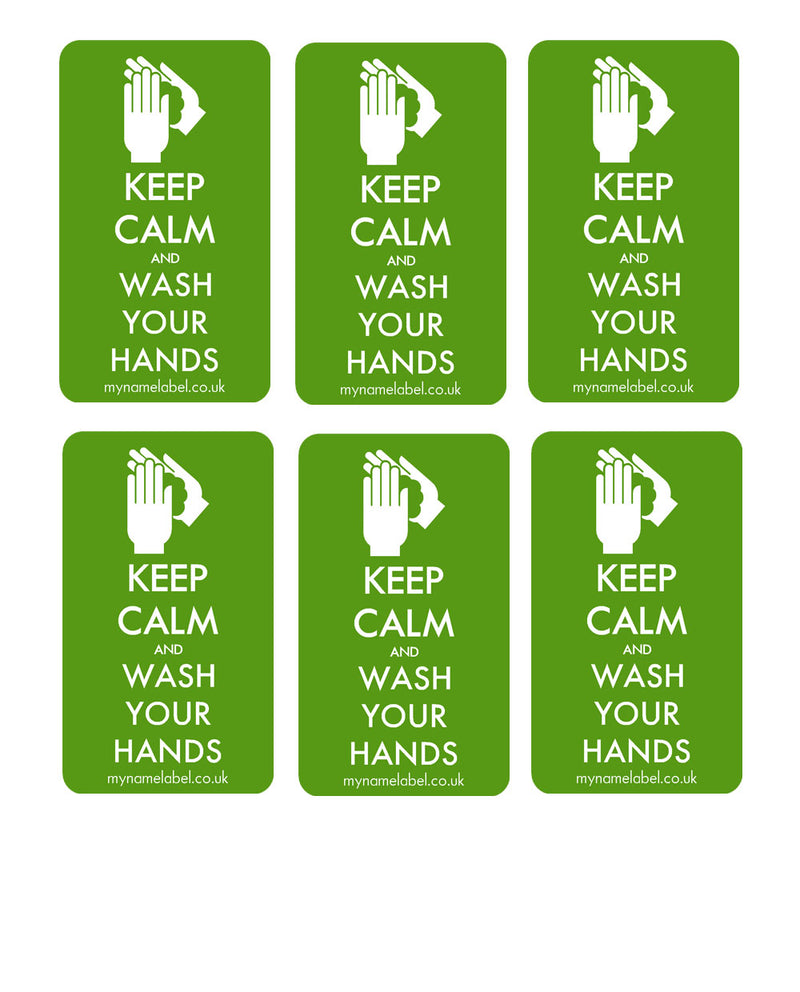 Keep Calm & Wash Your Hands Sticker - Lime