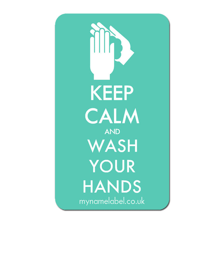 Keep Calm & Wash Your Hands Sticker - Mint