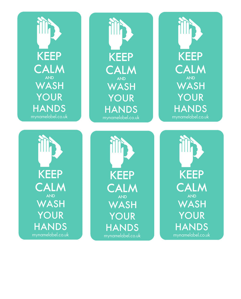 Keep Calm & Wash Your Hands Sticker - Mint