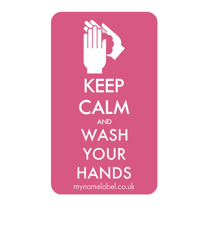 Keep Calm & Wash Your Hands Sticker - Pink