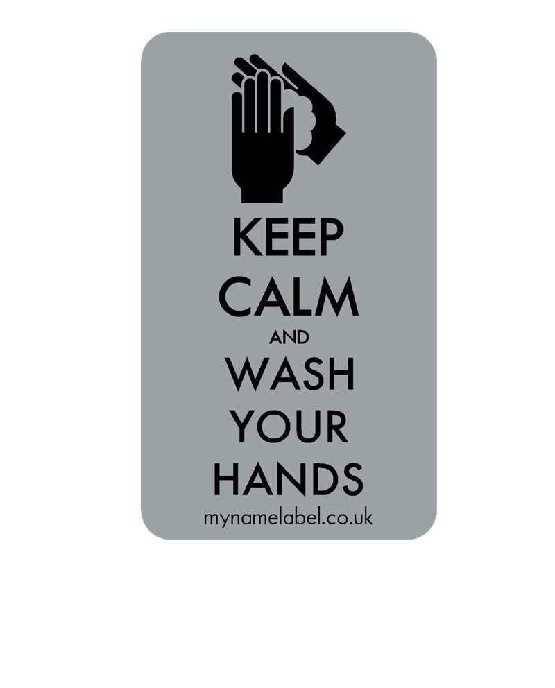 Keep Calm & Wash Your Hands Sticker - Silver