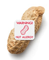 Peanut in shell with nut allergy sticker